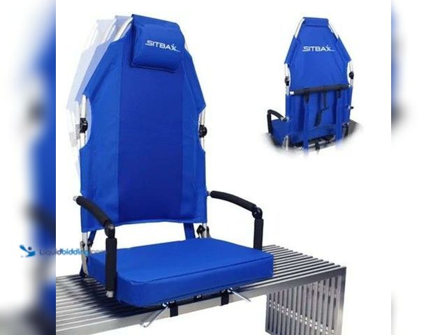 Lot 49-5488180 - Reclining Stadium Chair w/Back Support-Blue. Unused