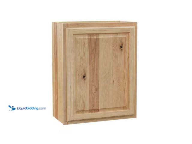 Lot 49-2006718 - Hampton Bay Hampton 24 in. W x 12 in. D x 30 in. H Assembled Wall Kitchen Cabinet in Natural Hickory...