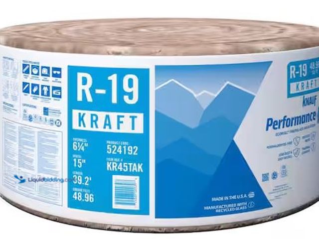 Lot 49-5486081 - Knauf Insulation
R19 Kraft Faced 15 in. x 39.2 ft. Fiberglass Insulation Roll for Floor, 2x6 Wall -...