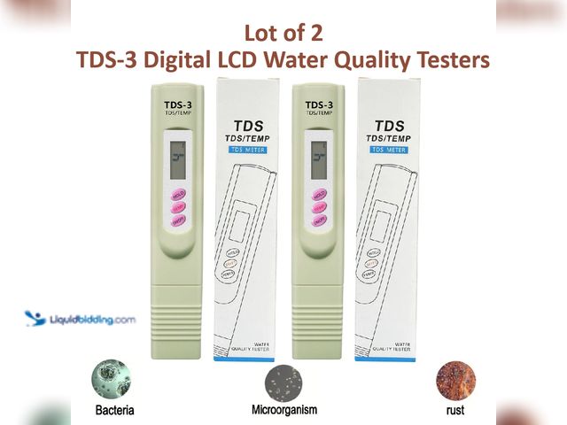 Lot 49-5434329 - Lot of 2 TDS-3 Digital LCD Portable Handheld Water Quality Testers - NEW - Excellent for use with ho...