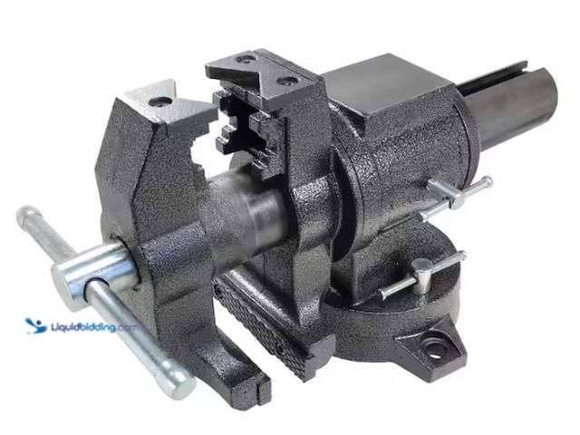 Lot 49-1578114 - BESSEY 5 in. Multi-Purpose Rotating Pipe and Bench Vise with Swivel Base, Model # BV-MPV5, Slightly ...