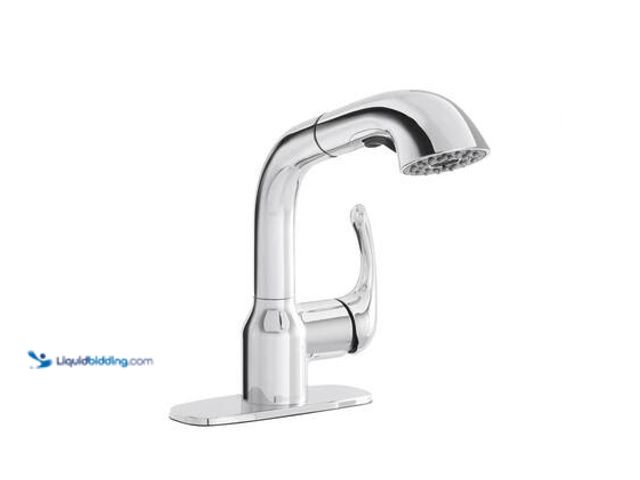 Lot 49-5572136 - Glacier Bay Dunning Single-Handle Pull-Out Laundry Utility Faucet with Dual Spray Function in Chrome...
