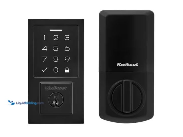 Lot 49-1575784 - Kwikset Smart Code 270 Contemporary Matte Black Touchpad Single Cylinder Electronic Deadbolt Featuri...