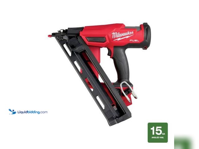 Lot 49-5545321 - Milwaukee
M18 FUEL 18-Volt Lithium-Ion Brushless Cordless Gen II 15-Gauge Angled Finish Nailer (Too...