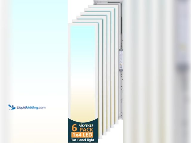 Lot 49-5546105 - AIKVSXER 6 Pack 1x4 LED Flat Panel Light, 50W 5500LM Surface Mount Ceiling Fixture, 3CCT (3000K/4000...