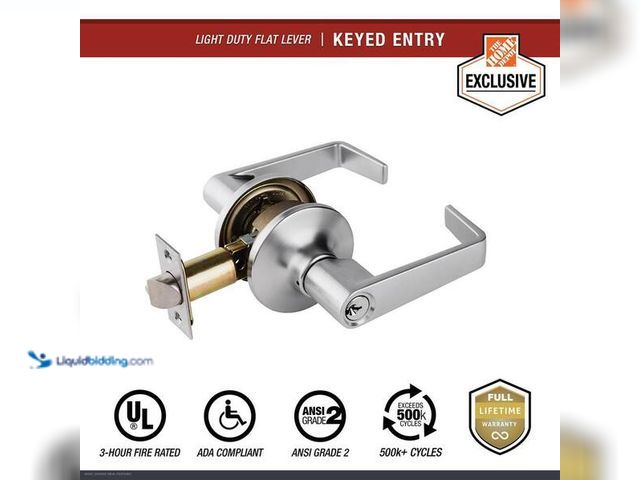 Lot 49-5452637 - Universal Hardware
Light Duty Commercial Entry Lever ADA, UL 3-Hour Fire, ANSI Grade 2, Satin Chrom...