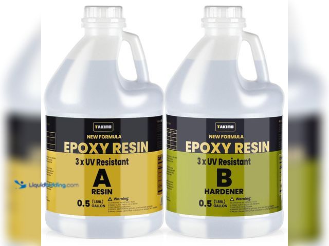 Lot 49-5406667 - TAKIMO 1 Gallon 3×UV Resistant Resin Kit, No Bubble & Crystal Clear Epoxy Resin for Coating, Casting...