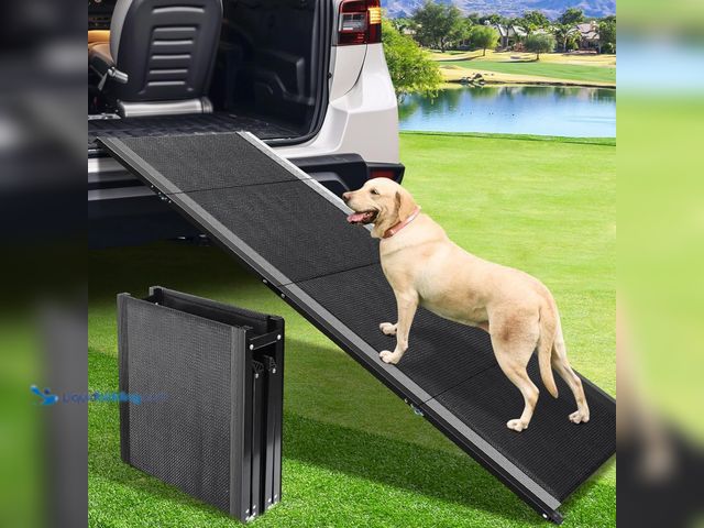 Lot 49-5437973 - Dog Ramp for Car, 20" W Extra Wide Folding Dog Ramp, Pet Ramp with Non-Slip Rug Surface, Dog Steps S...