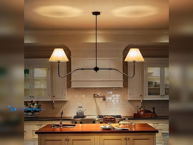 Lot 49-5437607 - 2-Light Modern Linear Chandelier for Dining Room, 55 Inch Farmhouse Kitchen Island Lighting with Whi...