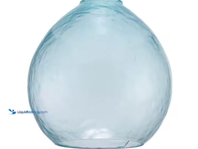 Lot 49-1627075 - Lot of (3) 7.16 in. Blue Tint Bubble Glass Globe Pendant Lamp Shade With 2.25 in. Lip Fitter Model #...