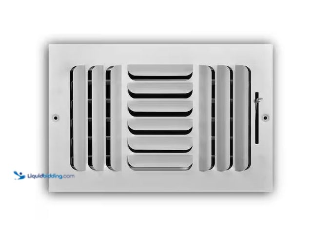 Lot 49-5573356 - Pack of  Everbilt
10 in. x 6 in. 3-Way Steel Fixed Curved Blade Wall/Ceiling Register in White, Unu...