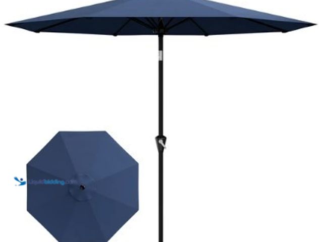 Lot 49-3631013 - Garvee Navy Blue 10FT Patio Umbrella for Outdoor Table – Waterproof Market Umbrella with Smooth Cran...