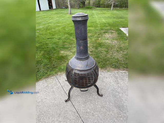 Lot 49-1975003 - outdoor wood burning chiminea Used, rustic looking