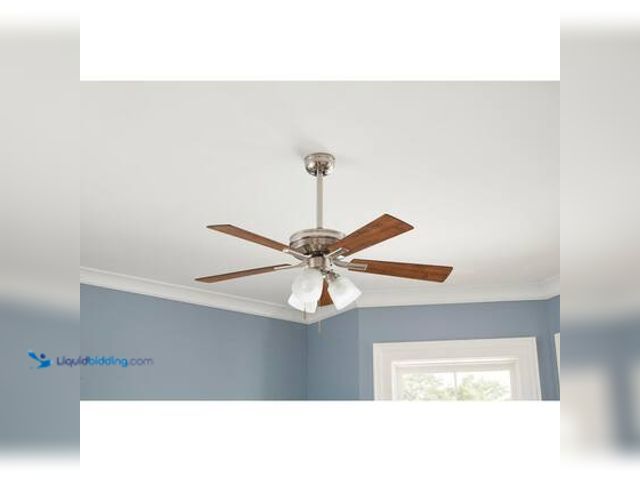 Lot 49-3565627 - Hampton Bay Sinclair II 44 in. Indoor Brushed Nickel LED Ceiling Fan with Light. Model # AL958B-BN. ...