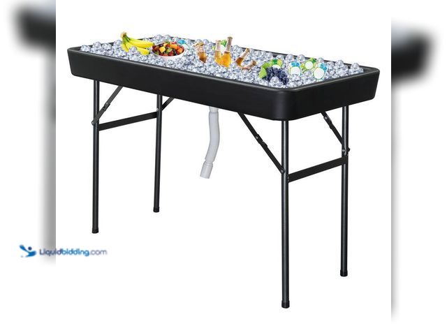 Lot 49-5412866 - Karl home
48 in. Black Folding Ice Picnic Table with Removable Matching Skirt. Item is Unused