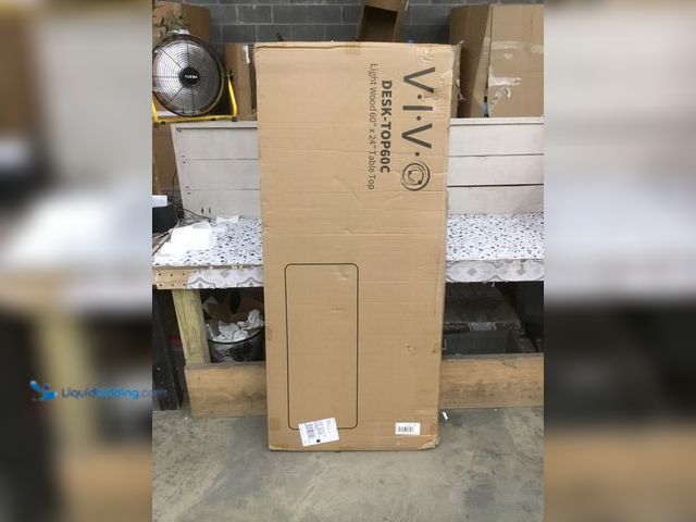 Lot 49-5410562 - VIVO Light Wood 60 x 24 inch Universal Solid One-Piece Table Top for Standard and Sit to Stand Heigh...