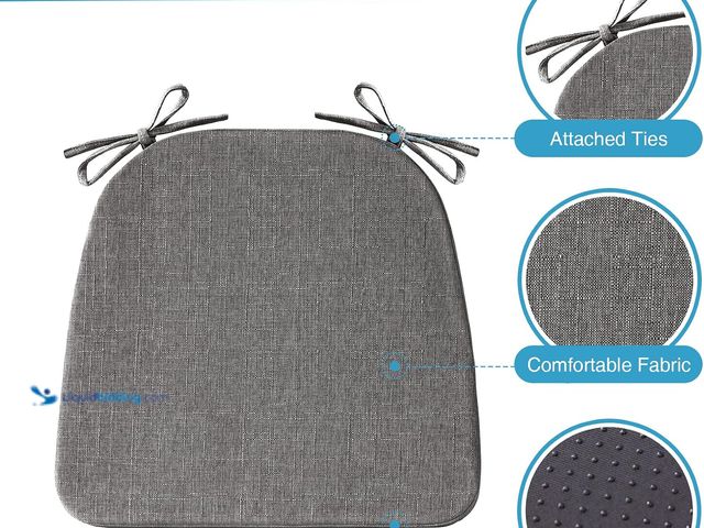 Lot 49-5572503 - IASEAHK Chair Cushions for Dining Chairs Set of 4, Non Slip Kitchen Chair Pads, 17" x 16" x 2", Indo...