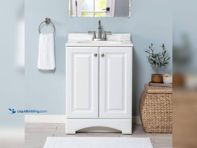 LiquidBidding - Lot 49-5429609 - Glacier Bay 25 in. Single Sink White ...