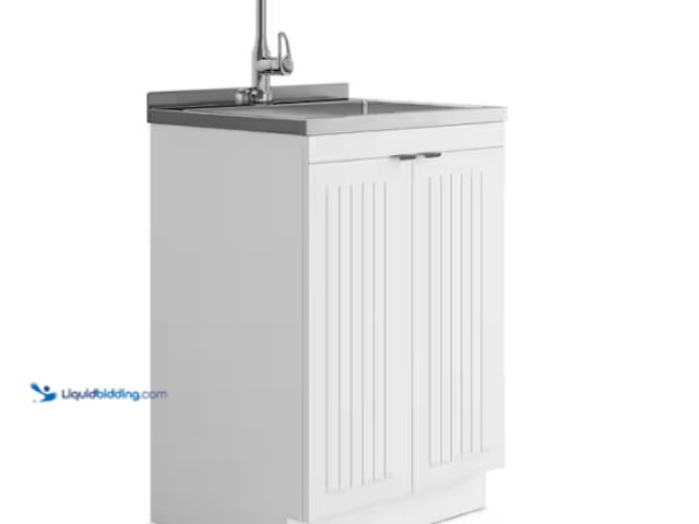 Lot 49-5574250 - Simpli Home
Murphy All-In-One 24 in. Utility Laundry Sink with Cabinet in Pure White Drop-In. Model...