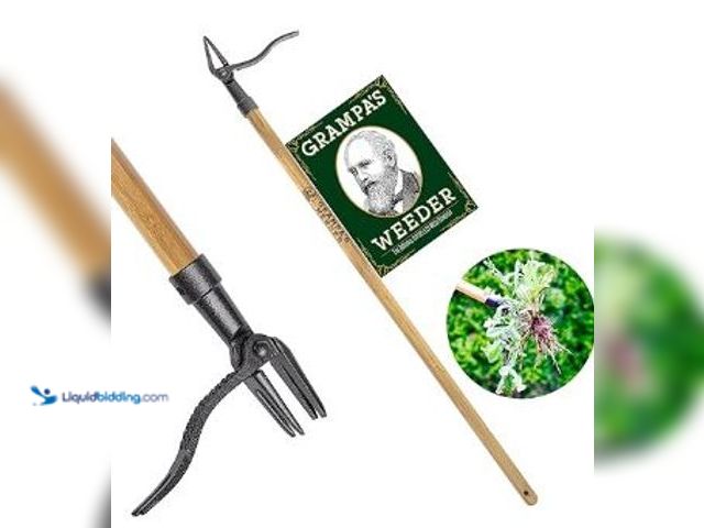 Lot 49-1513903 - Grampa's Weeder - The Original Stand Up Weed Puller Tool with Long Handle - Made with Real Bamboo & ...