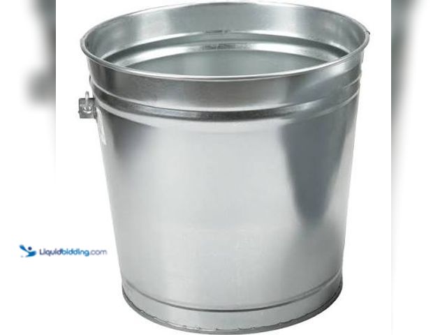 Lot 49-5549831 - QTY 2 - Behrens 10 Gal. Galvanized Steel Storage Can (NO LIDS). Model # 6110K. Used,  slightly dente...