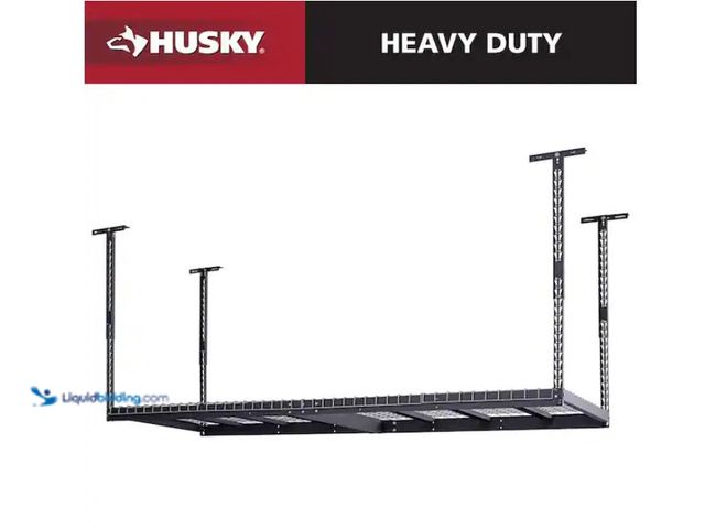 Lot 49-1551193 - Husky 97.5 in. W x 43.75 in. H x 32 in. D Adjustable Height Metal Heavy-Duty Overhead Garage Storage...