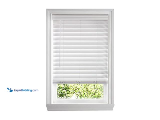 Lot 49-5552616 - Home Decorators Collection
White Cordless Room Darkening Premium Faux Wood Blind w/2.5in. Slats - 7...