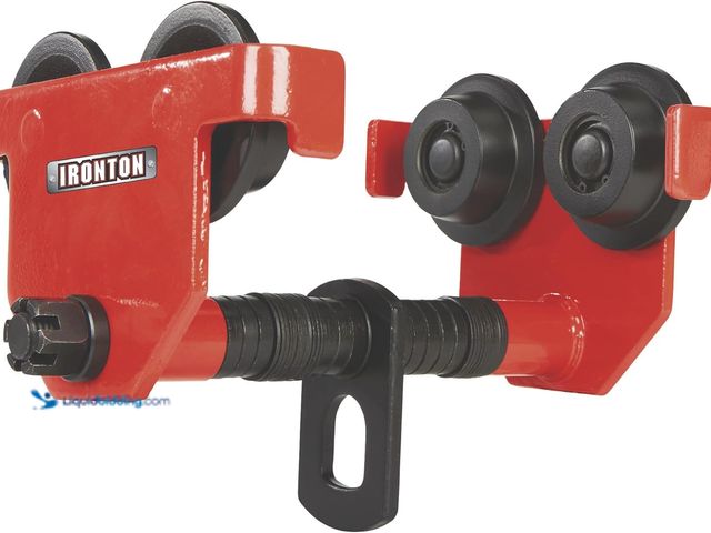 Lot 49-3540117 - Ironton Adjustable Push Trolley - 4400-Lb. Capacity, fits 3 1/5in.W to 8in.W I-Beam Unused