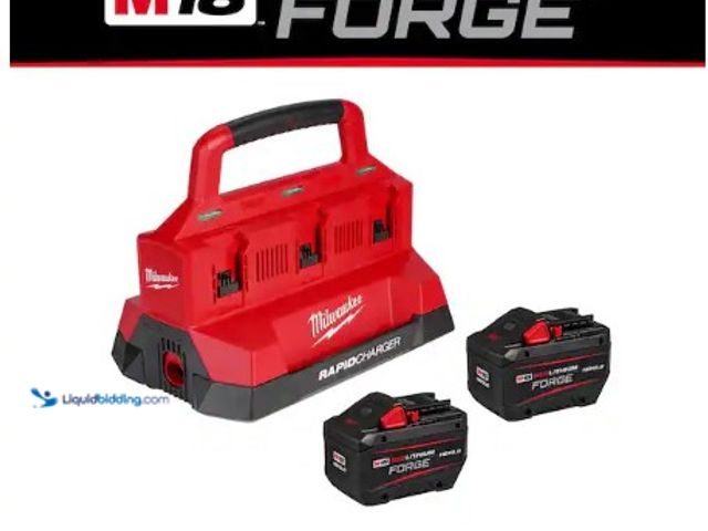 Lot 49-3631323 - Milwaukee M18 18V Lithium-Ion REDLITHIUM FORGE Starter Kit with (2) 12.0Ah Batteries and (1) PACKOUT...