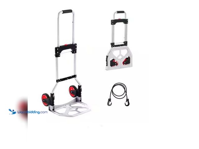 Lot 49-1577423 - SKYSHALO Folding Hand Truck and Dolly, 176 lbs. Capacity, Aluminum Foldable Cart, Heavy-Duty Luggage...