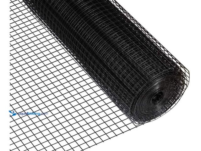 Lot 49-5580789 - Fencer Wire 14 Gauge Black Vinyl Coated Welded Wire Mesh Size 1 inch by 1 inch (4 ft. x 50 ft.). B07...