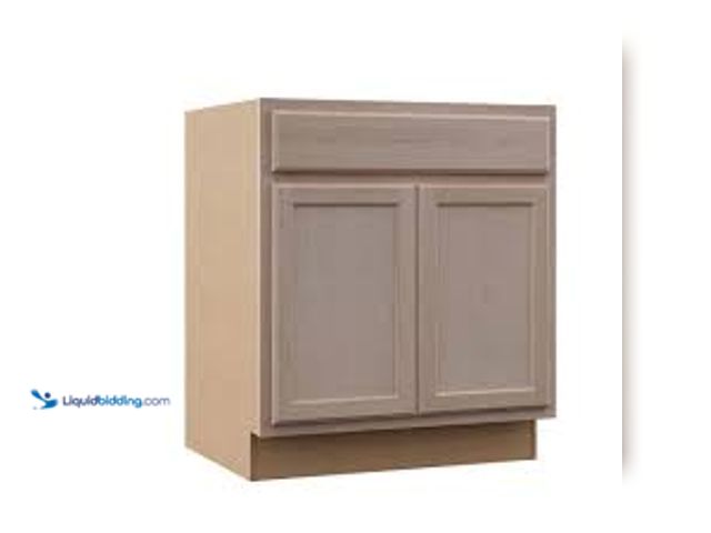 Lot 49-5475859 - Hampton Bay Recessed Panel 30 in. W x 24 in. D x 34.5 in. H Assembled Sink Base Cabinet in Unfinishe...