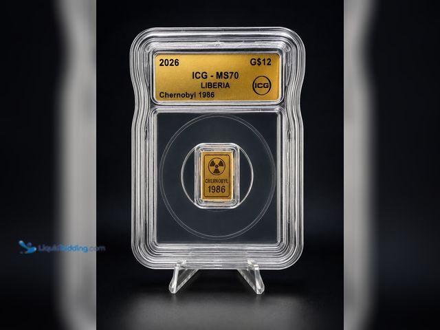 Lot 49-910556 - 2026 Liberia $12 "Chernobyl 1986" Gold Foil Note – ICG MS70 Graded This unique 2026 Liberia $12 "Che...