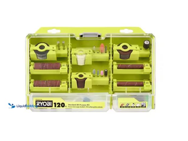 Lot 49-1622714 - RYOBI Rotary Tool 120-Piece All-Purpose Kit (For Wood, Metal and Plastic), Model # A90AS120, Unused ...