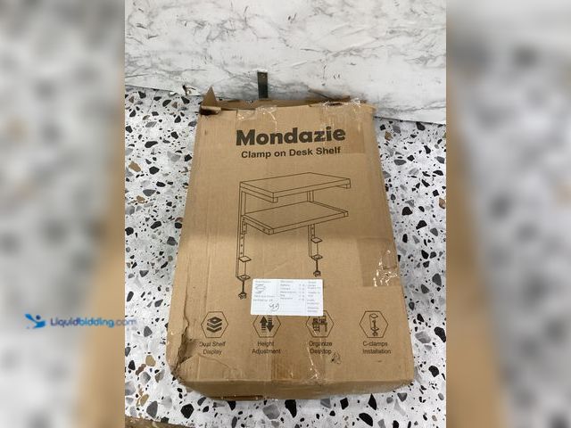 Lot 49-3527902 - Mondazie Clamp On Desk Shelf Black Item is unused.