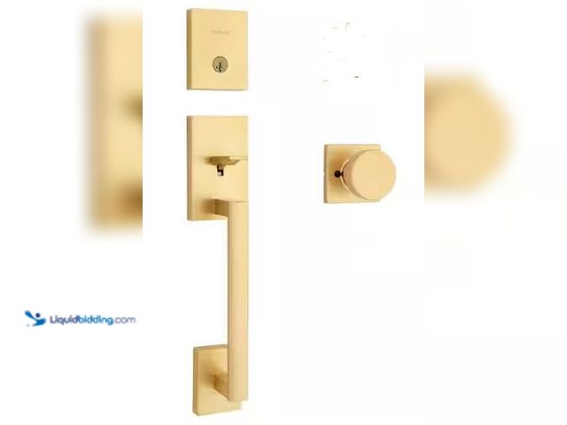 Lot 49-1573168 - Kwikset San Clemente Single Cylinder Low Profile Door Handleset w/Square Pismo Knob featuring SmartK...