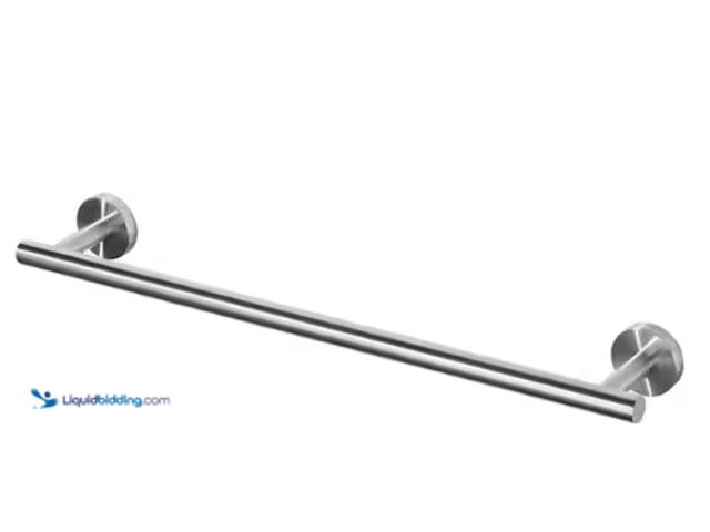 Lot 49-1515893 - WOWOW 32 in. Stainless Steel Wall Mounted Single Towel Bar in Brushed Nickel, Model # 410120-32, Unu...