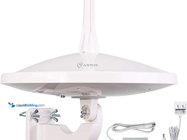 Lot 49-1576860 - ANTOP UFO 720° Dual-Omni Reception Outdoor HDTV Antenna 65 Mile Range with Smart pass Amplified & Bu...