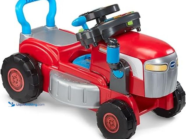 Lot 49-2025441 - VTech Get Growing Tractor and Mower Ride-On, Model # B0DSJXSPPL, MSRP $49.96, Unused, The box has mi...