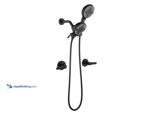 Lot 49-3549282 - FORCLOVER
Double Handle 5-Spray Shower Faucet 1.8 GPM with Pressure Balance Anti Scald in. Black. M...
