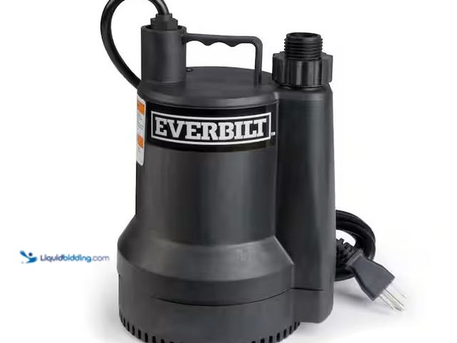 Lot 49-1630832 - Everbilt 1/6 HP Plastic Submersible Utility Pump, Model # SUP54-HD, Used.  Ref#PA0804