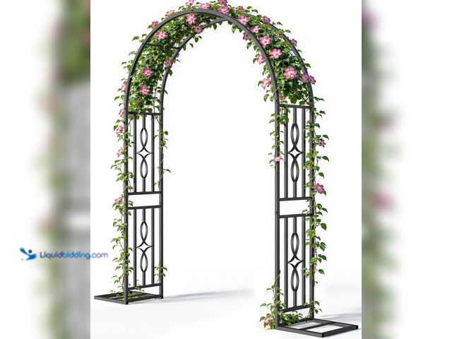 Lot 49-5545061 - Metal Garden Arch, Heavy Duty Garden Trellis for Climbing Plants, with Enlarged Base for Stability, ...