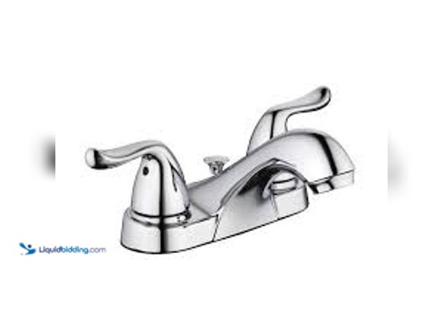 Lot 49-5415623 - Glacier Bay Constructor 4 in. Centerset Double-Handle Low-Arc Bathroom Faucet in Polished Chrome. Mo...