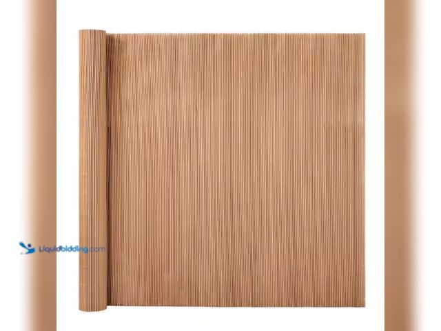 Lot 49-2000891 - Backyard X-Scapes All-Weather Privacy Fence 8 ft. L x 6 ft. H Tan Vinyl Bamboo Reed Fencing No-Dig F...