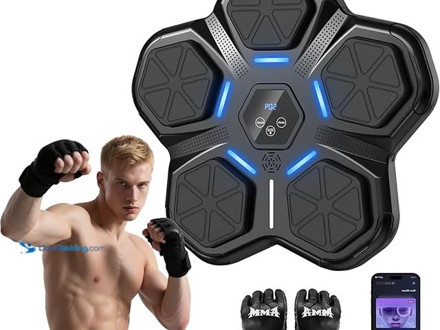 Lot 49-3430426 - HTM Music Boxing Machine - Smart Bluetooth Boxing Training Machine, Wall-Mounted Punching Trainer wi...
