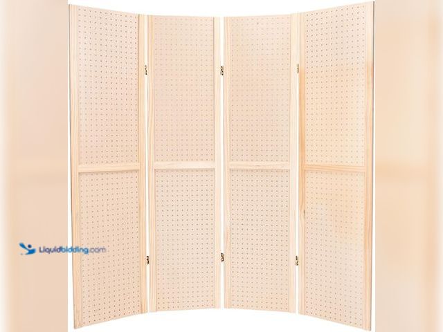 Lot 49-5453770 - SSWBasics 5 Foot 4-Panel Folding Pegboard Stand for Crafting - Versatile Pegboard Display and Room D...