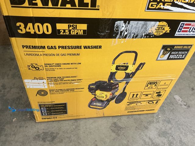 Lot 49-5476585 - DEWALT 3400 PSI 2.5 GPM Gas Cold Water Pressure Washer with DeWalt 210 Engine. Model #636893408243. ...