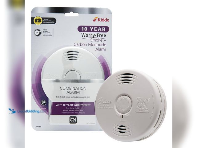 Lot 49-5449569 - Kidde
10-Year Worry-Free Smoke & Carbon Monoxide Detector, Battery Powered, with Voice Alarm (hardw...