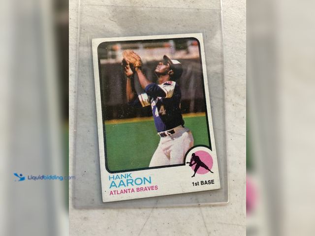 Lot 49-1810270 - COLLECTIBLE 1973 TOPPS HANK AARON #100 BASEBALL CARD