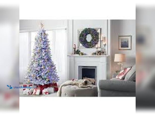 Lot 49-5448784 - Home Accents Holiday 7.5 ft. Pre-Lit LED Starry-Light Warm White and Multi Flocked Fraser Artificial...